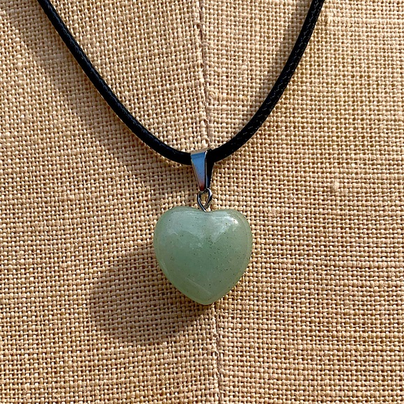 Hand Crafted Jewelry - Handmade Genuine Stone Heart Amulet Necklace